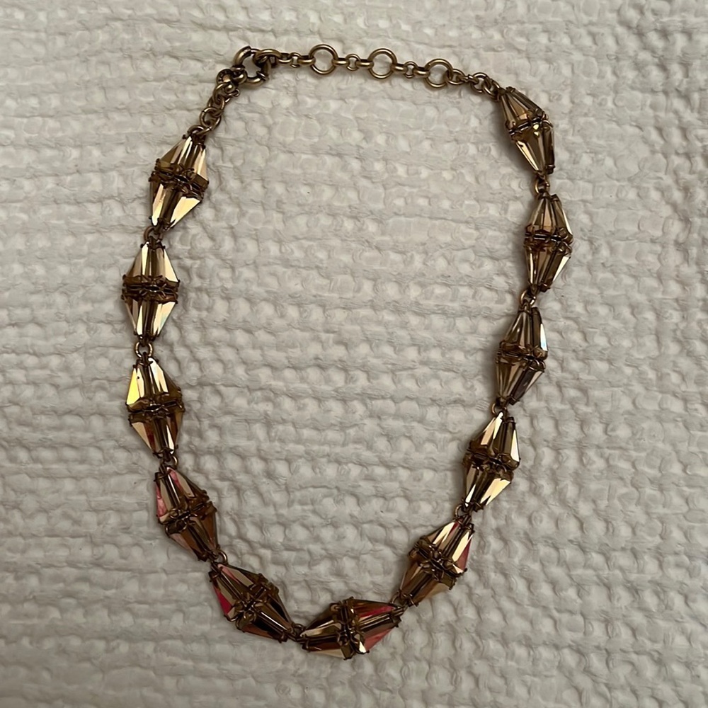 jcrew pink stone necklace